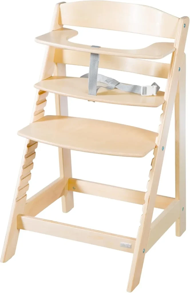 Chaise haute évolutive bébé en bois naturel 2-en-1 Roba Sit Up Flex