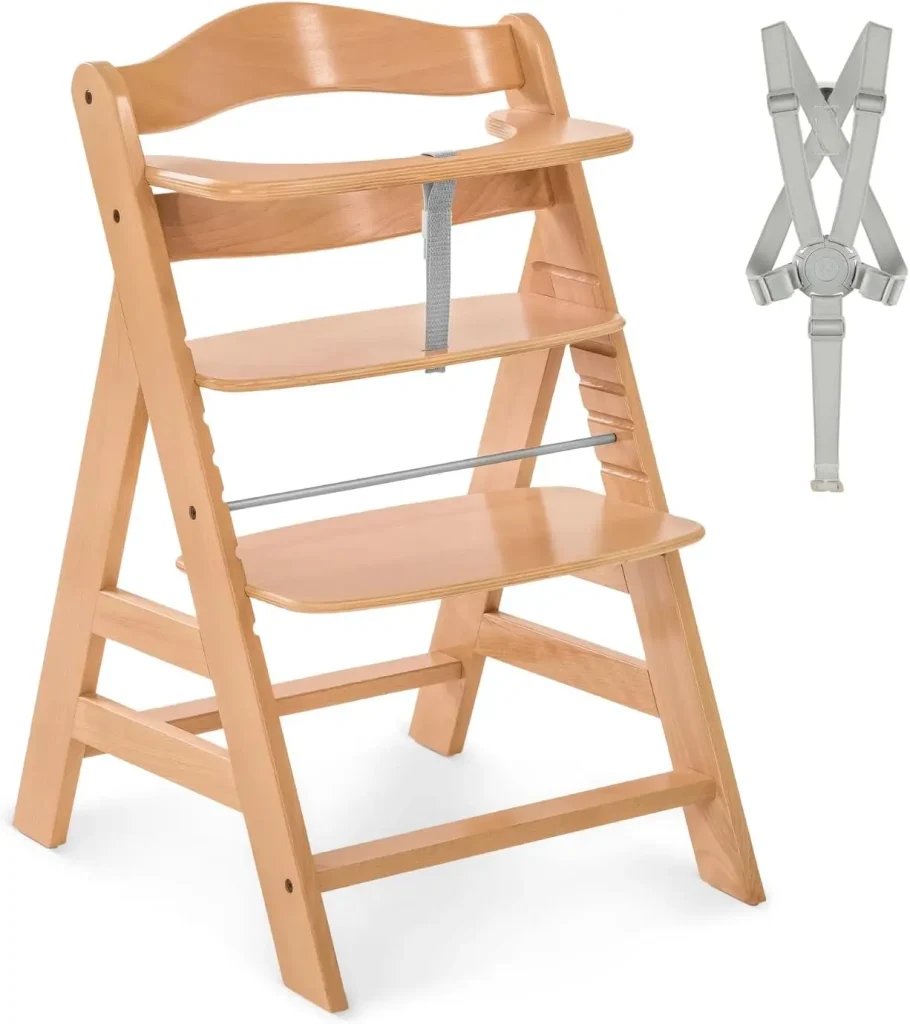 Hauck Alpha Plus, chaise haute évolutive en bois naturel FSC