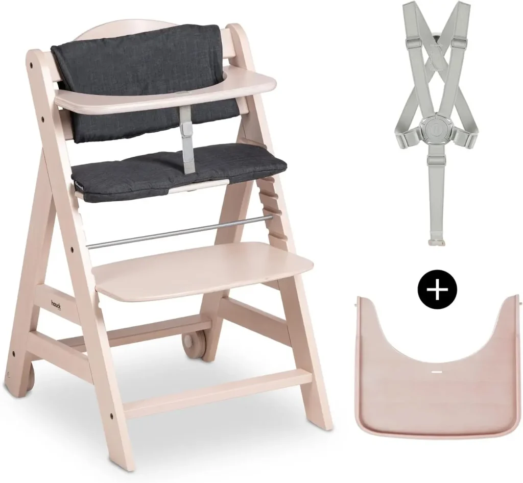 La chaise haute en bois pour bébé évolutive hauck Beta+